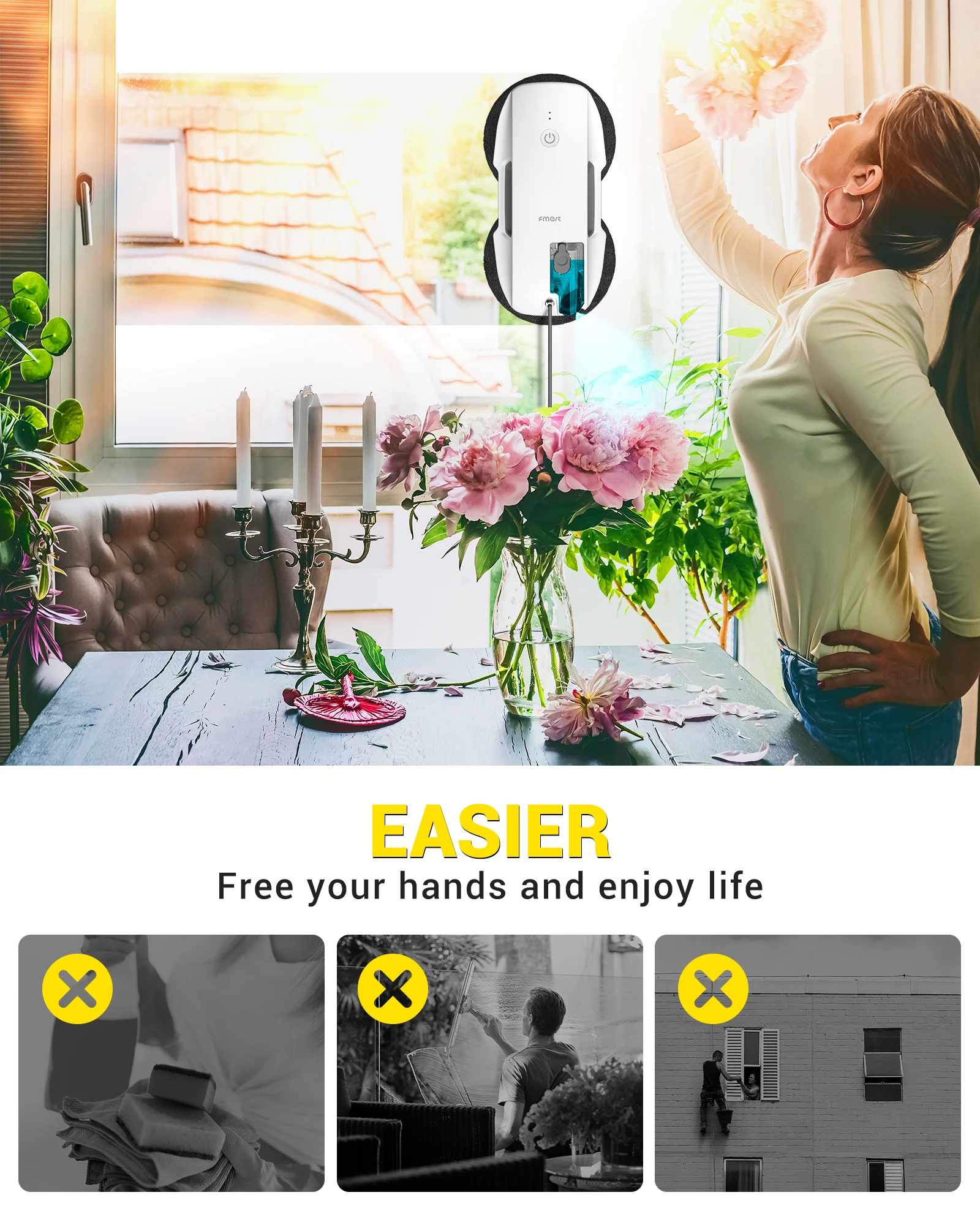 Smart Window Cleaning Robot Auto Spray Water Window Cleaning Robot Window Cleaner