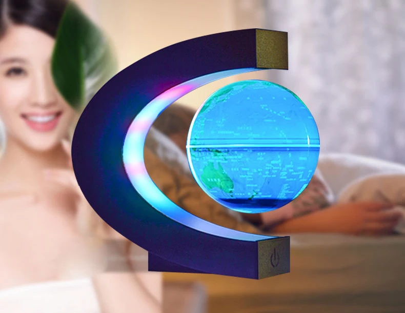 Shiny Floating Globe Magnetic Levitation 2021 Hot Sale 3 Inch Geography Gold, Blue Paper Box AC 12V 1000ma CN;ZHE LED C3 /