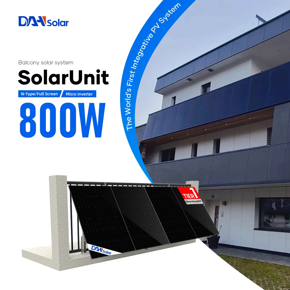 Hoch effiziente SolarUnit Netzgebundene 600Watt 800Watt Balkon PV Anlage