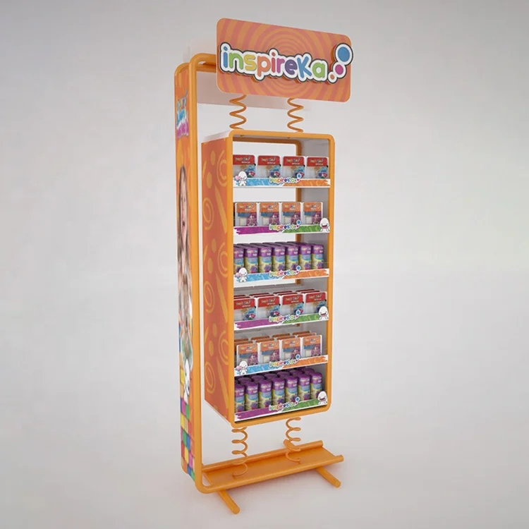 Retail store Metal Floor Standing Stationery display stand Toy display rack