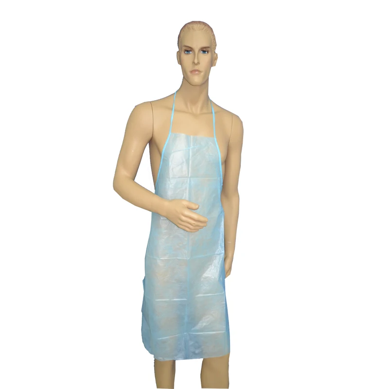 White color plastic HDPE apron polyethylene disposable PE aprons for kitchen