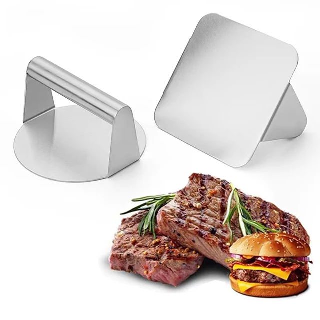 Stainless Steel Metal Kitchen Tool round & Square Hamburger Meat Press For Home Use Beef Patty Press Tool