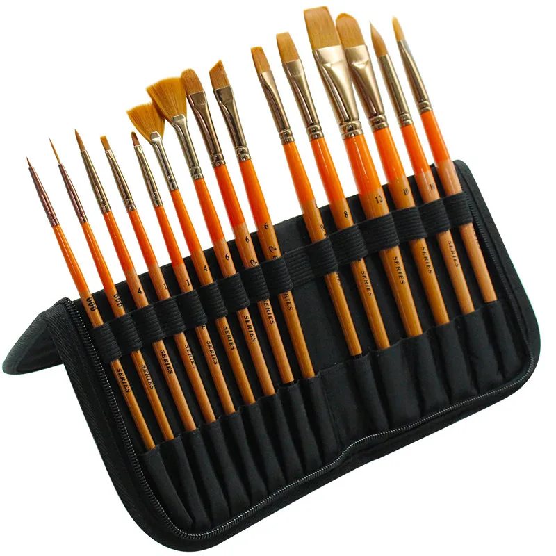 Yihuale  customization artist paint brush for beginner acrylic paint brush set with black case