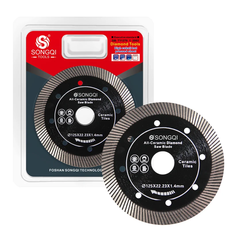 SONGQI 5 inch(125mm) turbo cutting disc diamond saw blade for cutting tiles ceramic fiberglass