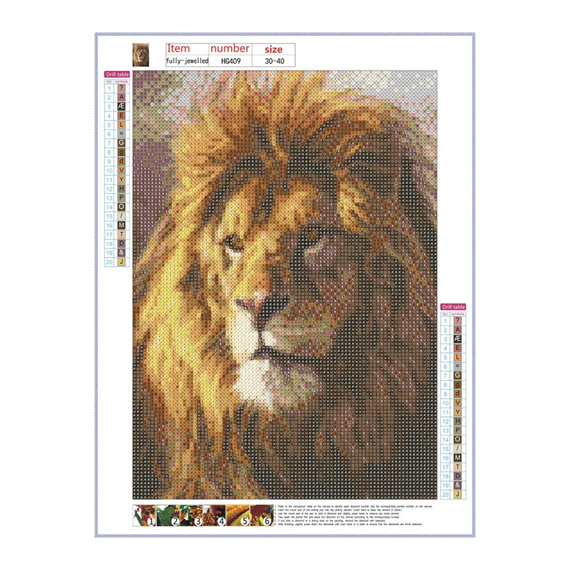 
Custom African brown lion Head portrait photo Full Drill Round diy 5d diamond painting by numbers for adult 