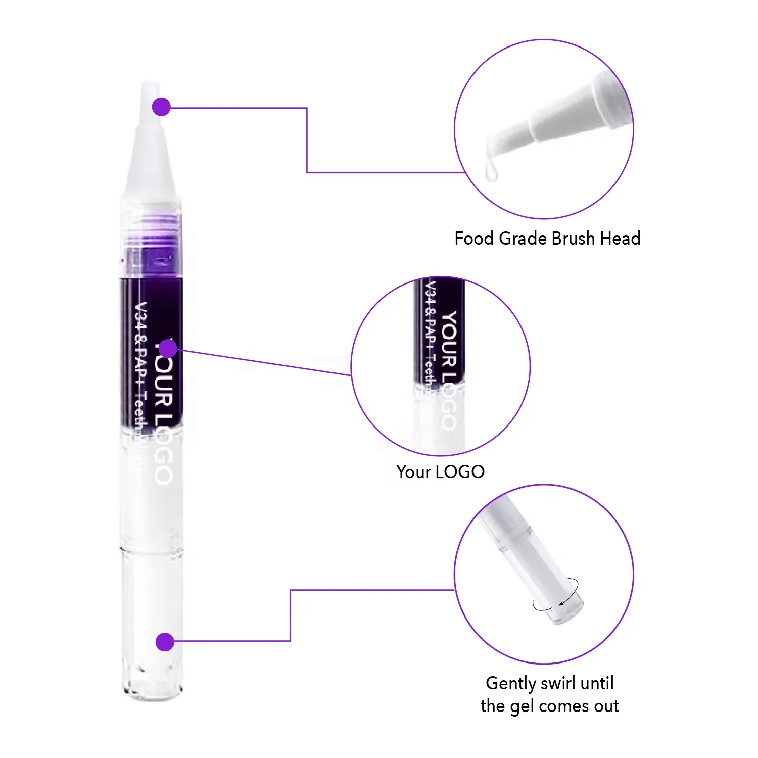 Best Selling Wholesale  Genuine V34 Teeth Whitening Pen Trending Purple Teeth Whitening Products