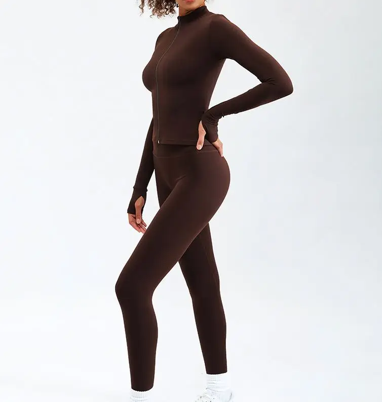 WQ120 Autumn and winter yoga wear women long sleeve gym training running breathable fitness clothes