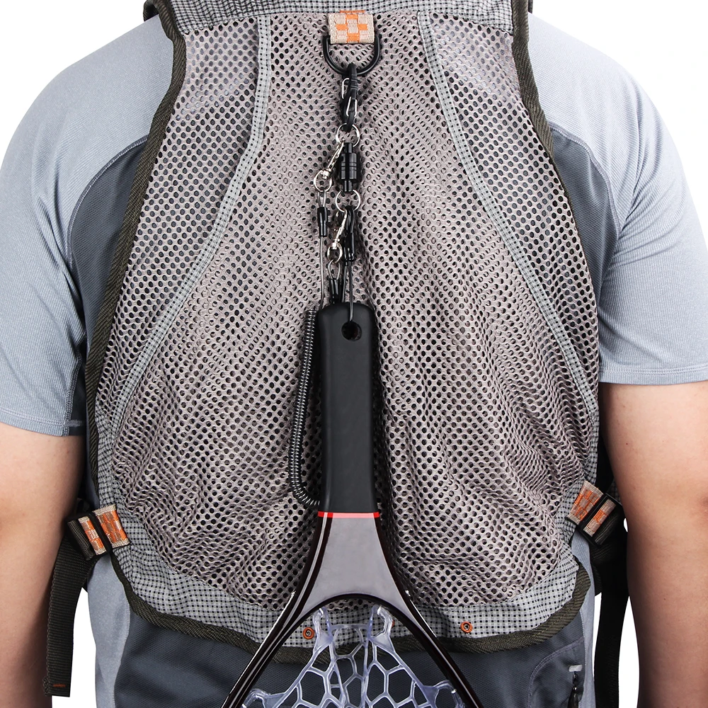 SF Fly Fishing Stealth Carbon Fiber Landing Net Soft Silicone Rubber Mesh Trout Catch and Release Net