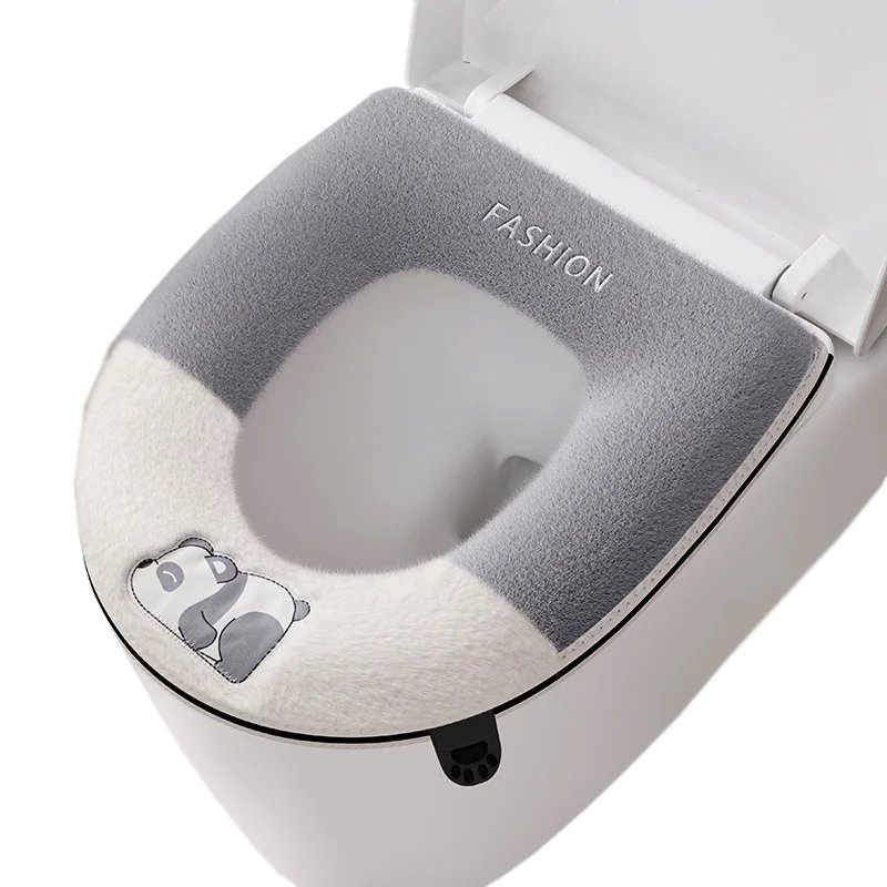 Wholesale Portable Zipper Winter Plush Toilet Seat Cover Warmth Cushion