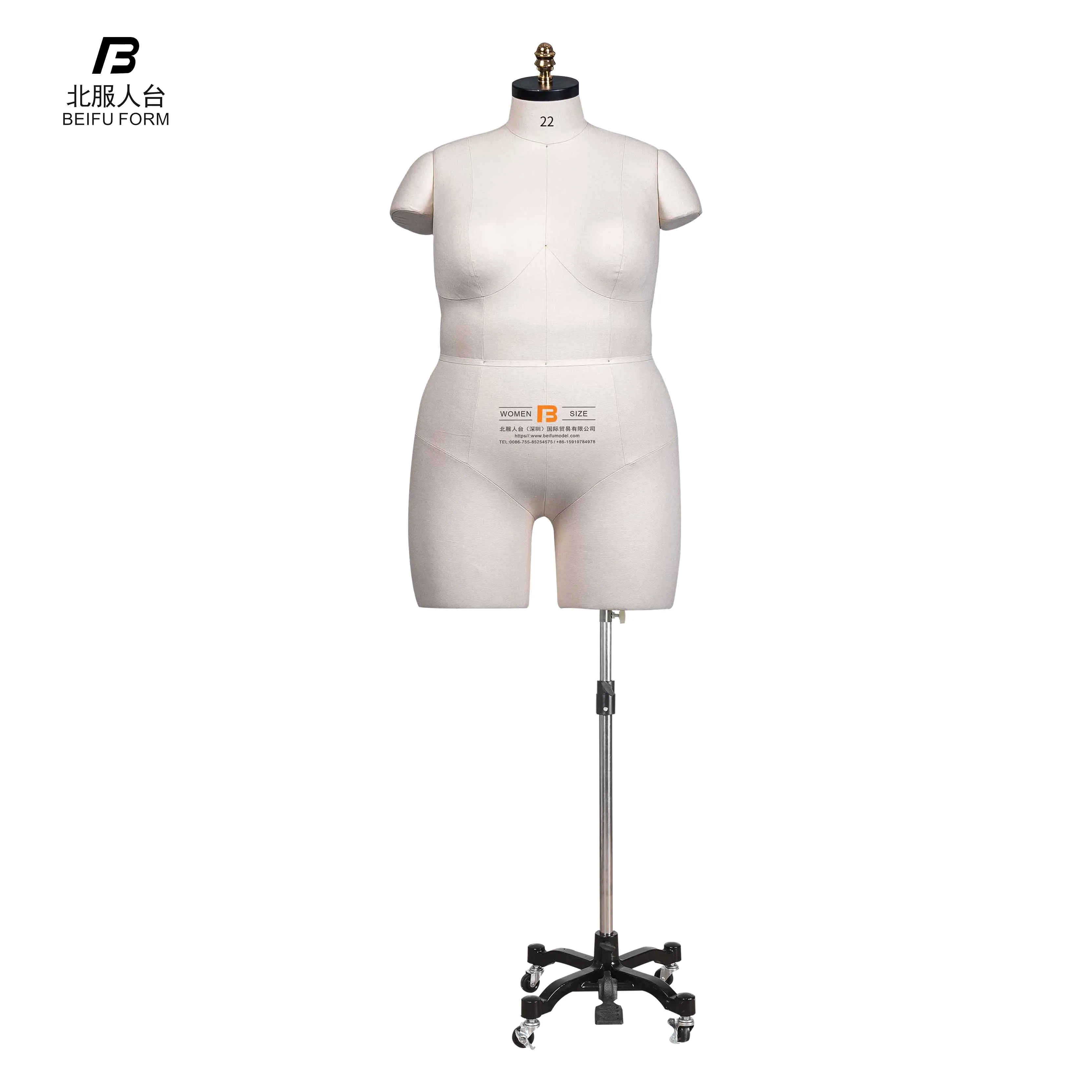 BEIFUFORM half body plus size mannequin female dummy GB plus size 22 dress form mannequin women manikin add Base