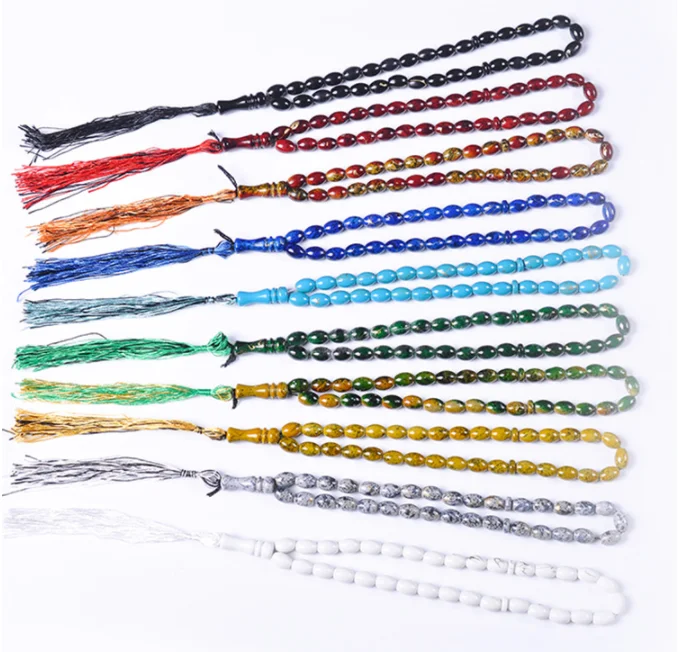 33 Pcs Wholesale Blue Islamic Allah Sapphire Muslim Prayer Beads Rosary Bead