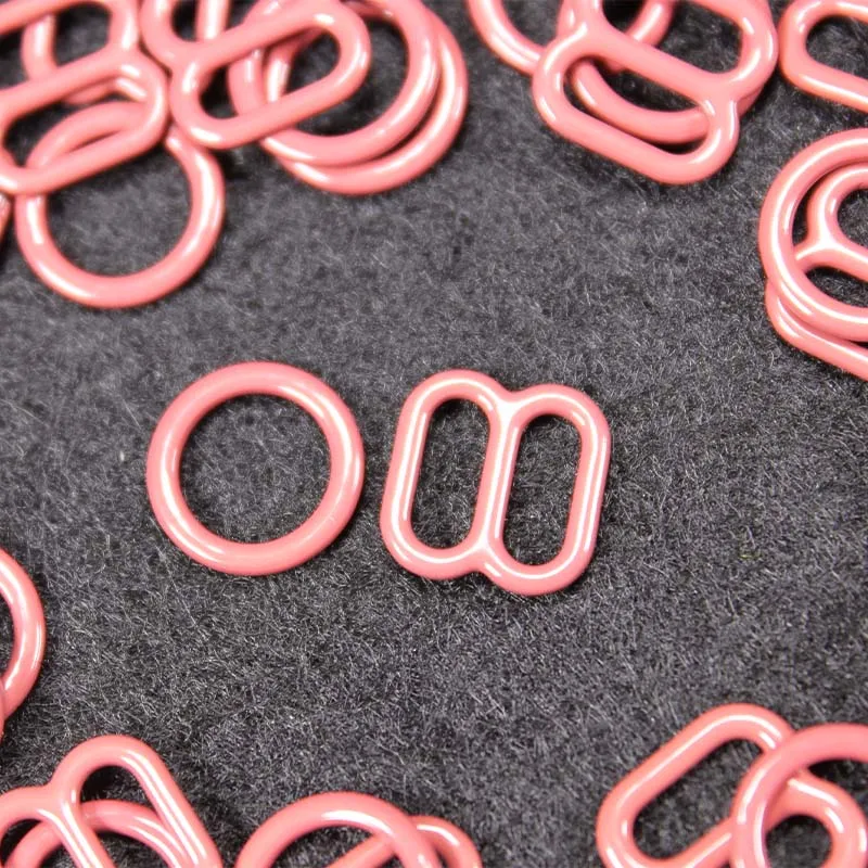 Wholesale eco-friendly nick-free nylon coated metal swimwear buckles 6mm 8mm 10mm bra ring and strap adjuster slider