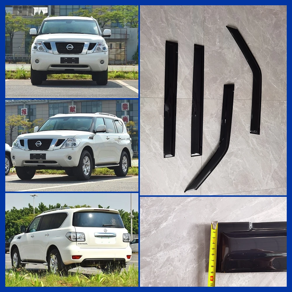 ABS/PC/PS Original Auto Door Visor Car Exterior Accessories Window Deflectors Protector for NISSAN 16 PATROL Y62