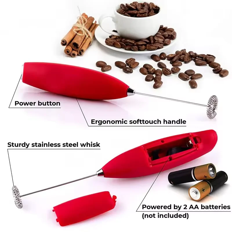 2024 Hot Selling Milk Whisk High Quality Handheld Coffe Frother Logo Bettery Operated Milk Frother