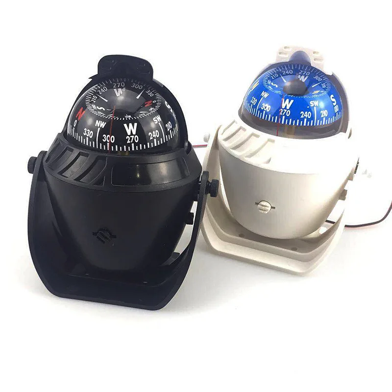 Waterproof IP67 Sea Pivoting Marine Compass with Electronic LED Light Boat Compass for Marine Navigation Positioning Compass