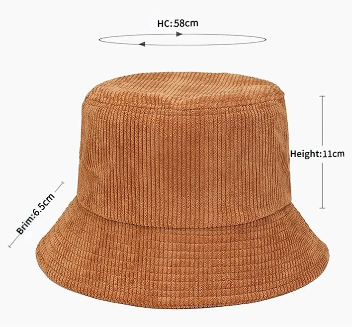 FF720 Embroidery Custom Narrow Brim Fisherman Hat Breathable Mesh Llining Men Women Plain Corduroy Bucket Hat