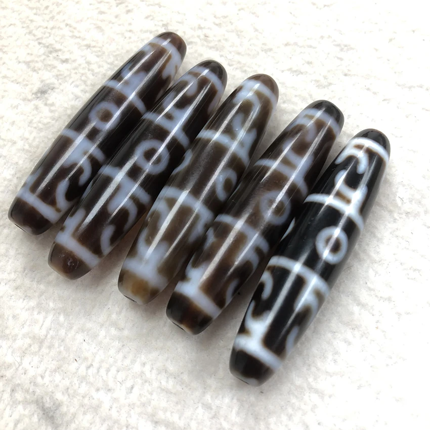 Natural Oil Polished Agate Old Dzi Mixed Design