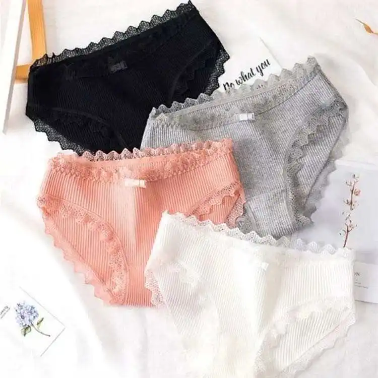 Hot sell pure cotton panties durable soft lace daily girl bra Breathable underwear women panty for women underwear
