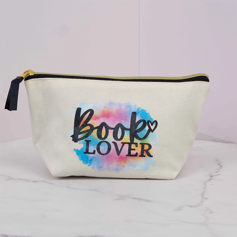 Factory Original Customized Logo Cotton Zipper Make Up Pouch Toiletry Canvas Cosmetic Makeup Bags with Zipper