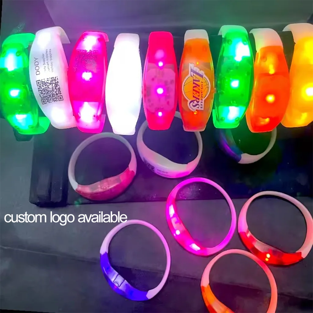 Top seller custom music rhythm sound activated silicone flash led light up wristbands bracelet for parties events concert bar