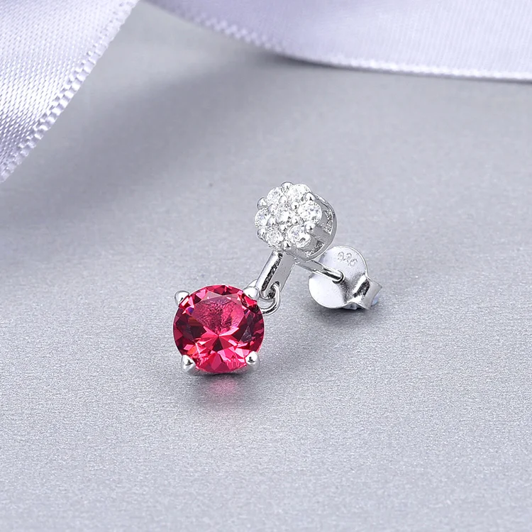 Pakistani Silver925 Jewellery Ruby Crystal Valentine Earrings