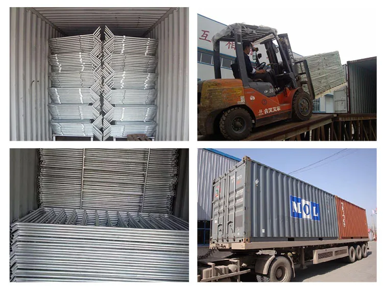 Galvanized steel fixed leg crowd control barrier fence