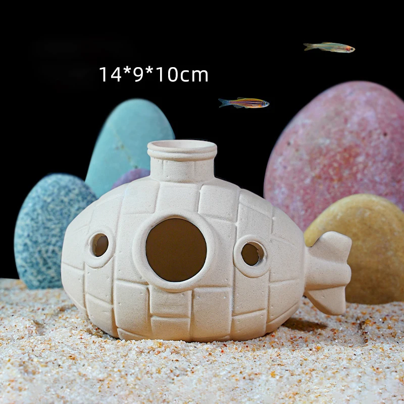 Reptile Turtle Rock Hide Ornament Rockery Hiding Decorative Climbing Terrace Tank Landscape Aquarium & Accessories Decoration