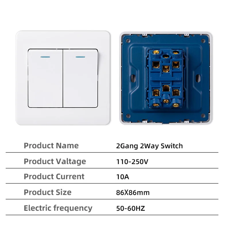 High Quality Electrical Wall Switch Full Tempered PC Panel White UK Wall light Sockets 1 2 3 4 Gang Switches CE