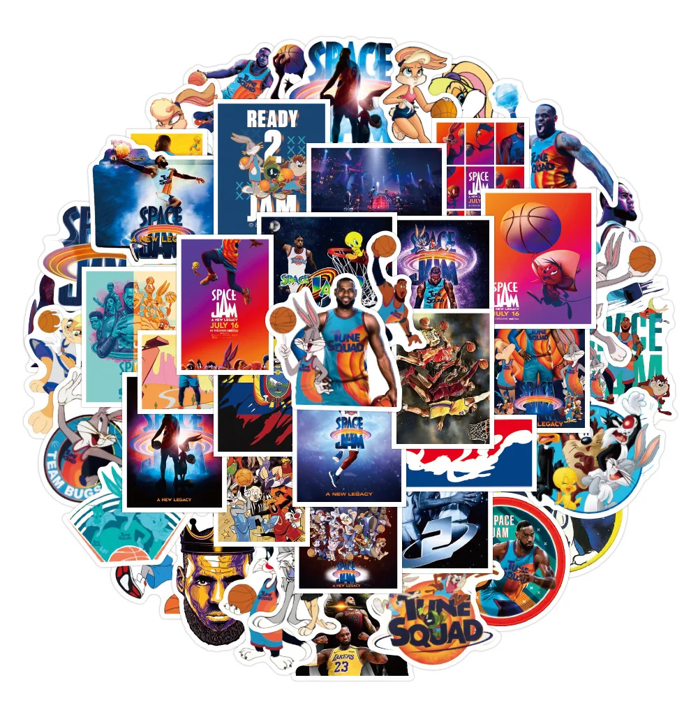 
51pcs/pack Space Jam: A New Legacy Stickers basketball stickers DIY notebook personality graffiti stickers for kids 