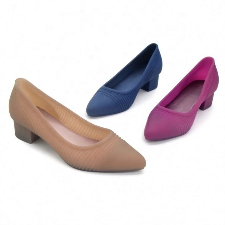 
2021 New Design Pvc Lady High Heel Shoes Pointed Women 