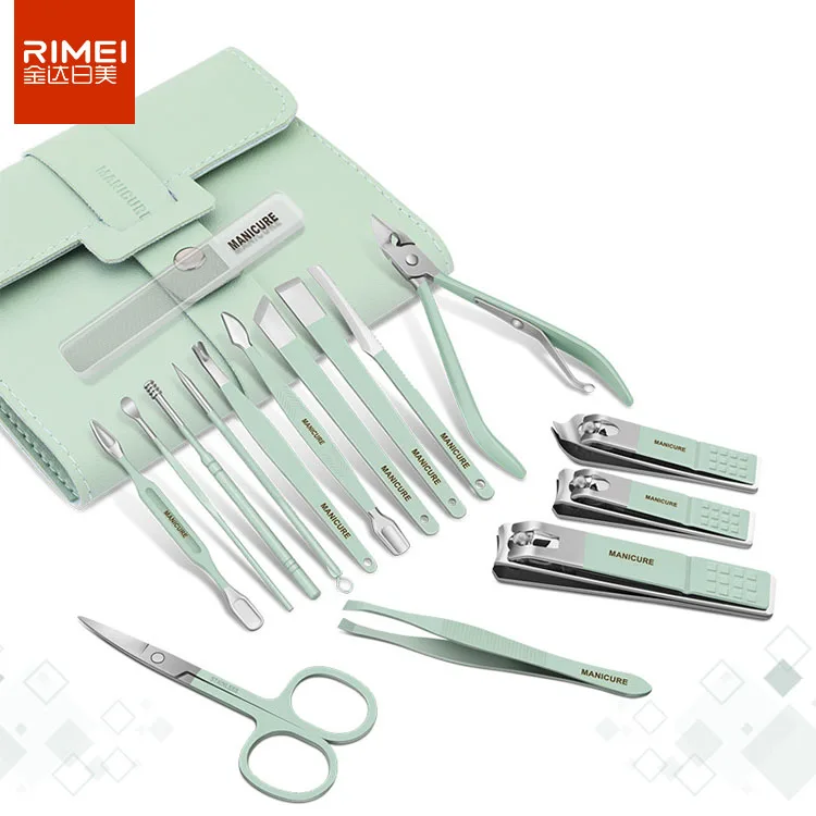RIMEI  hot sale professional set manicure pedicure 17pcs in 1 nail care set manicure pedicure