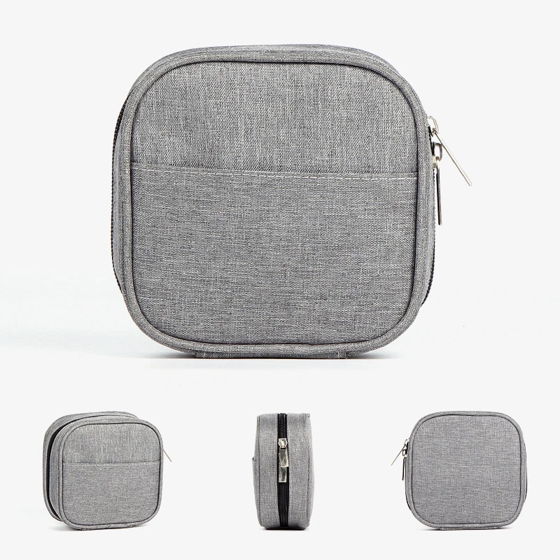 New Arrival Multi-function Carry Earphone Case Household Travel Headphone Storage With Zipper Mini