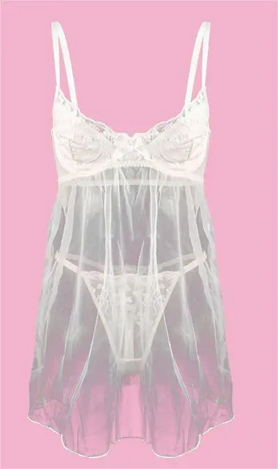 Sexy Lingerie  Women Erotic Sleep Dress Lenceria Pajamas Set Lace Embroider Thong Sexy Mature Underwear