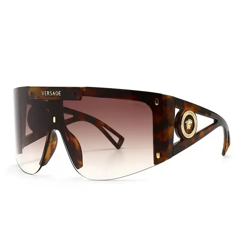 2024 New style  fashion big frame one-piece head sunglasses mask one-piece glasses personality windproof sports sunglasses