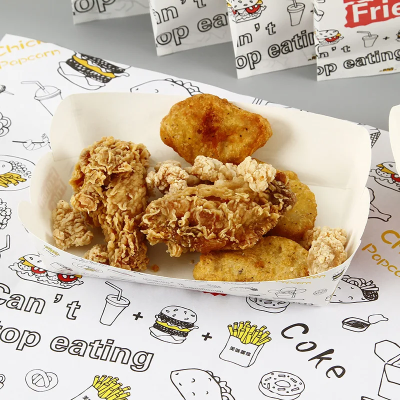 Food Grade Take Away Fast Food Snack Packaging Box Custom Logo Printing Fried Chicken Box