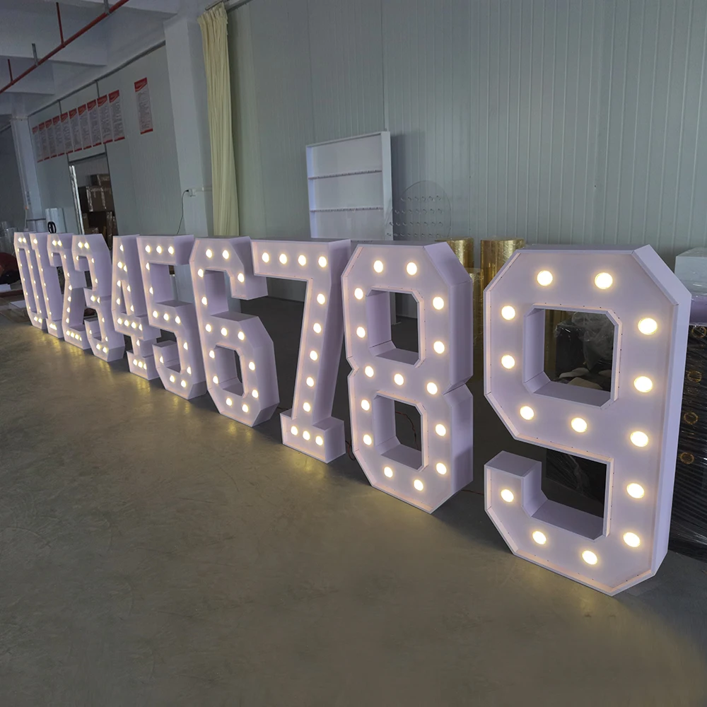 Marriage Number huge big 4ft 5ft light marquee letter back drop stand for weddings party props