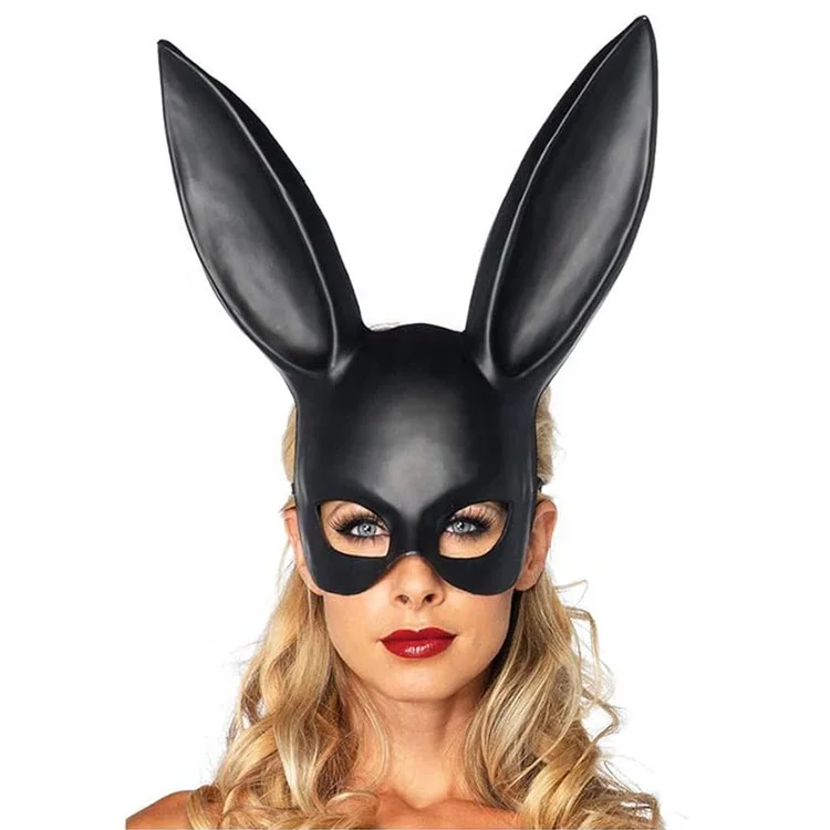 Halloween Easter Masquerade Cosplay Party Costume Accessory Rabbit Ears half face plastic Bunny Mask