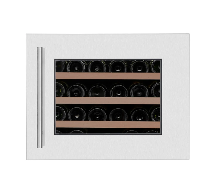 Small Cellars Built-in Custom Wine Cellar Table with Refrigerator Black Electric Stainless Steel Door Inox Bottle 80 Fan Cooling