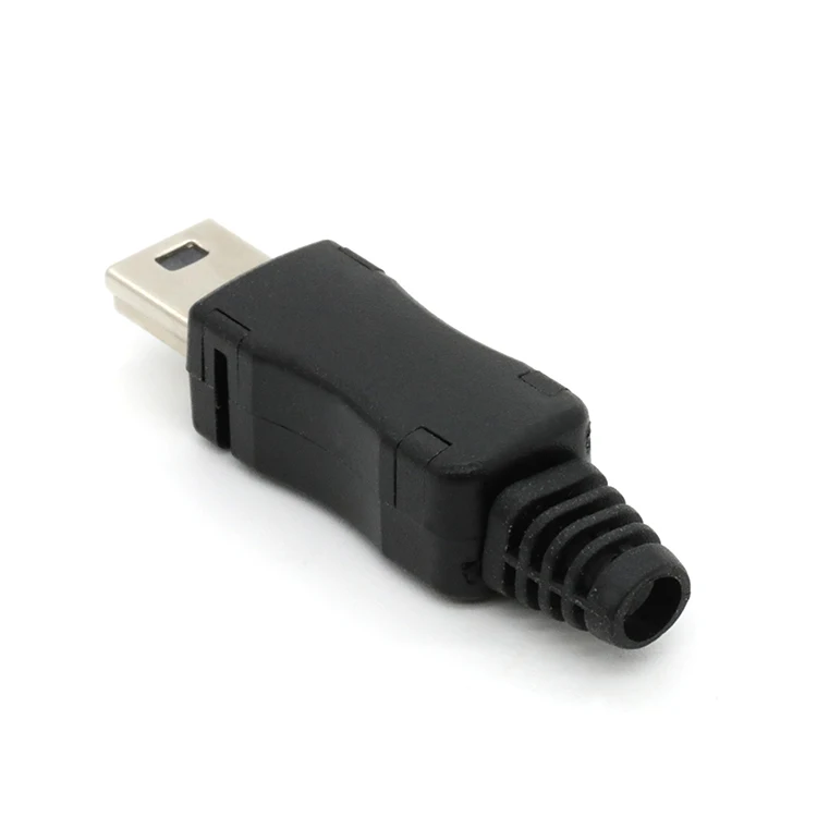 High quality Type B 5 Pin Mini USB Male Socket welding type Connector with Plastic Shell for DIY