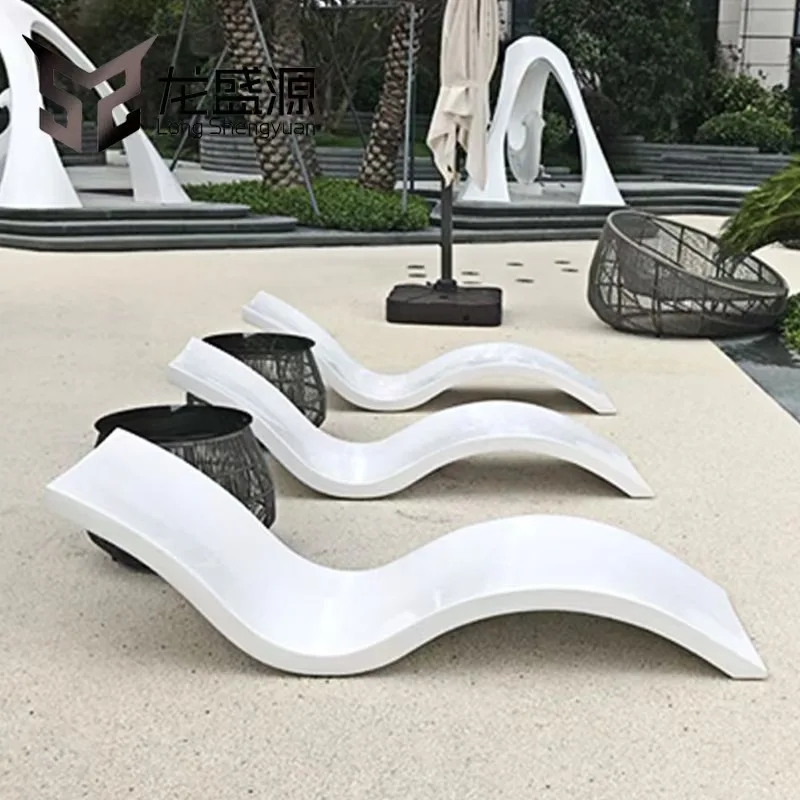 Factory Direct Fiberglass UV Resistant Water Sun Lounger Swimming Ledge Lounger Pool Lounge Chair