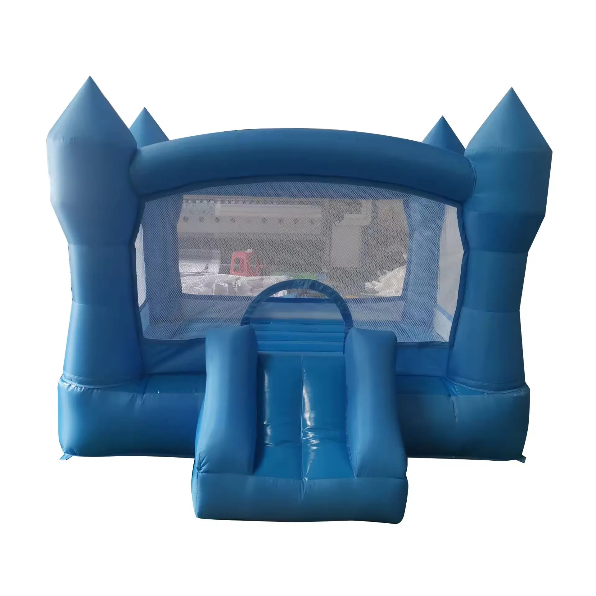 Blue color kids bouncy castle inflatable indoor bounce house for toddler