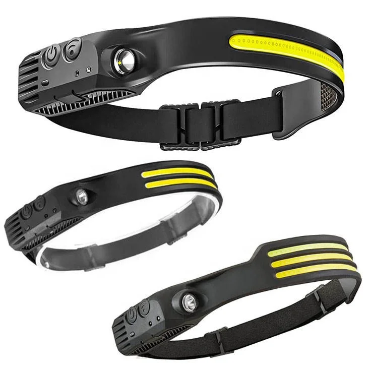 Wireless emergency head torch light usb rechargeable xpe cob motion sensor lamp led headlight sensor headlamp