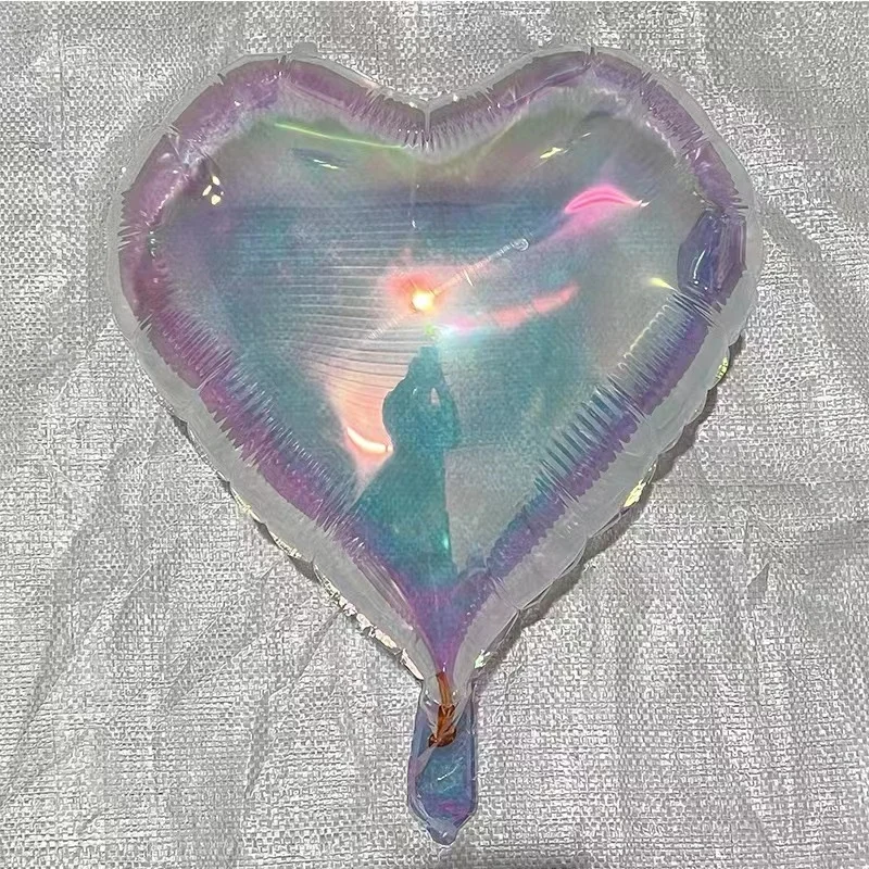 Foreign trade round heart-shaped five-pointed star transparent balloon party decoration 19 inch rainbow color love balloon