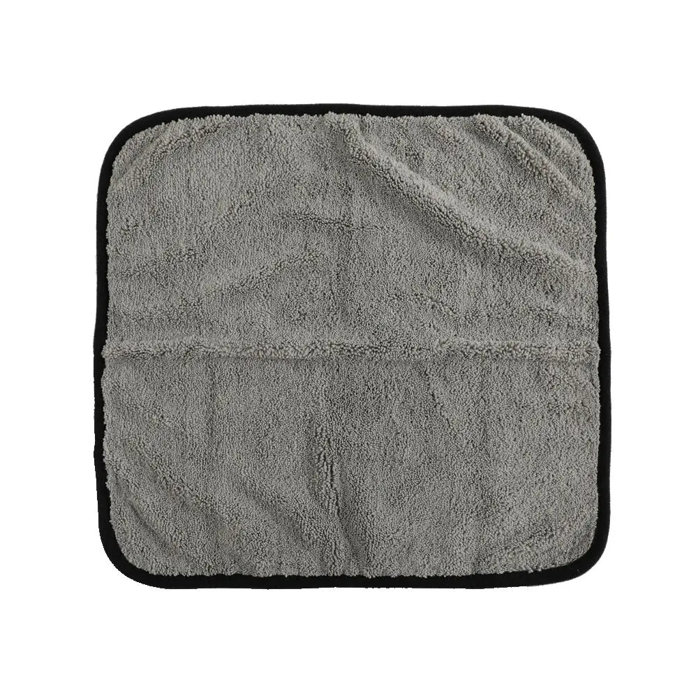 BSCI GRS wholesale custom logo car towel for car wash thicken plush with edge microfiber car cleaning cloth