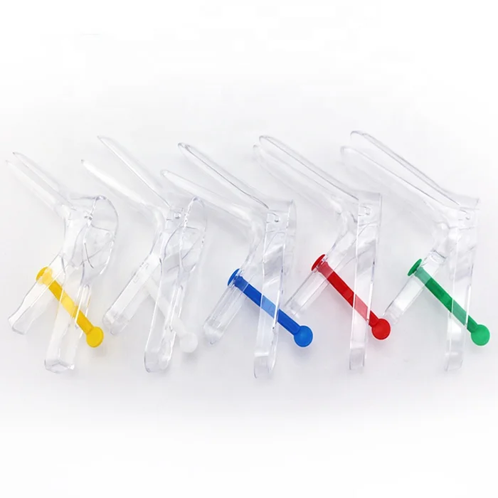 Hongan disposable medical plastic sterile homemade vaginal speculum cusco types virgin with side screw for single use