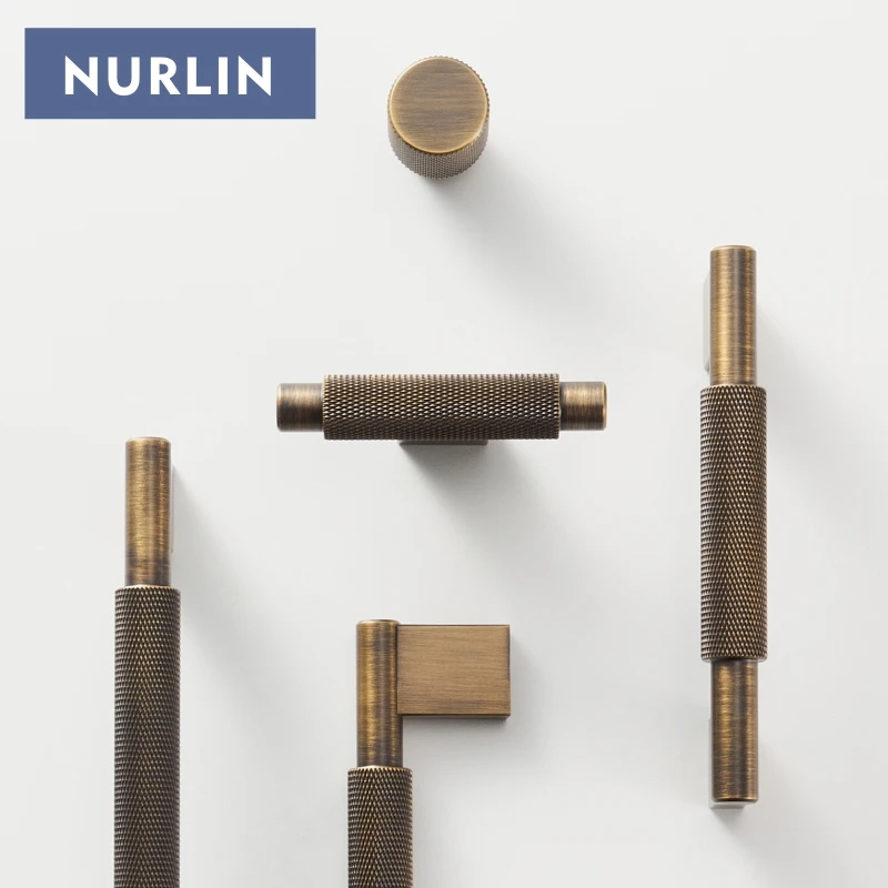 Nurlin новая твердая латунная накатка с матовым крестом ручка для шкафа T-bar длинная Бытовая Мебель холодильник бар