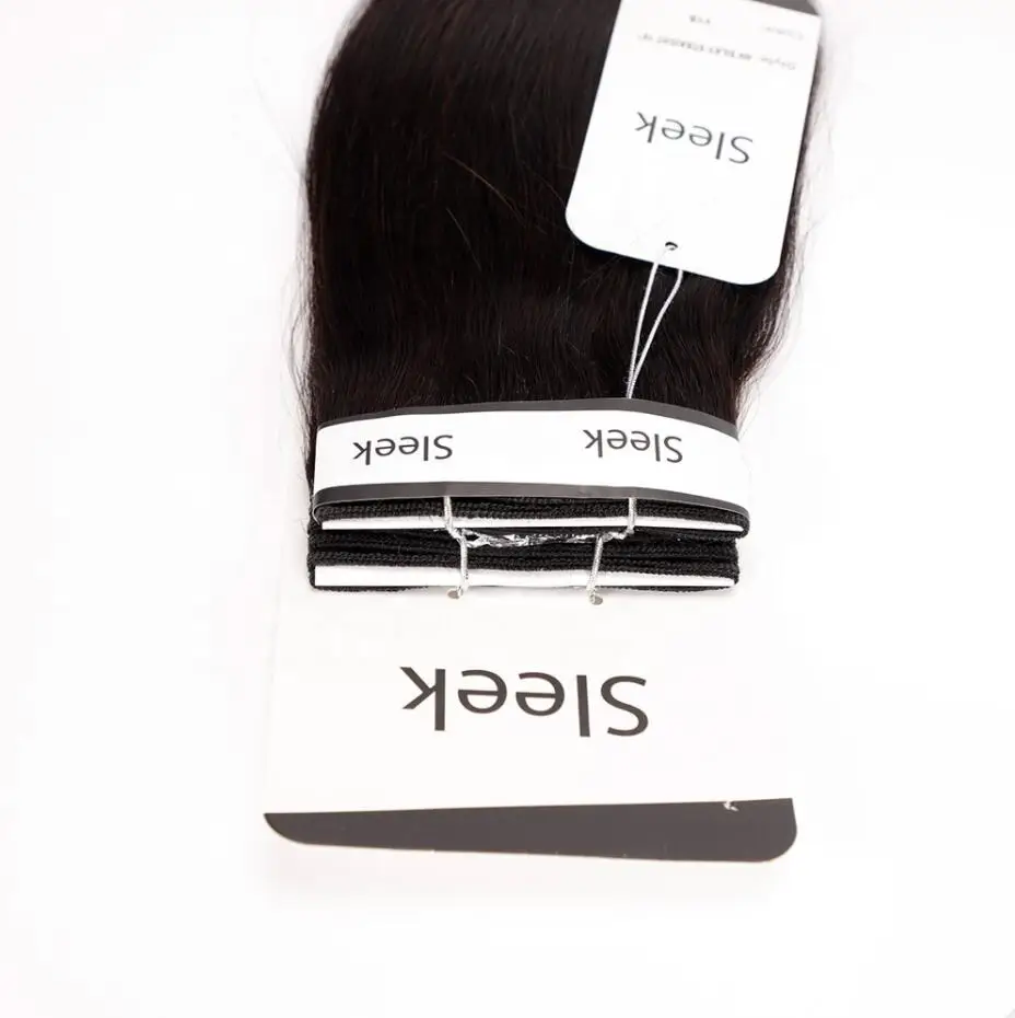 sleek wholesale High quality 100 g 10 to 24 inches raw Indian virgin double drawn straight wave human hair extension for women