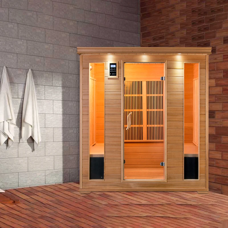 Hemlock Comfortable Carbon Heater Far Infrared Sauna Room Full Spectrum Outdoor 2 Person Infrared Sauna With Red Light