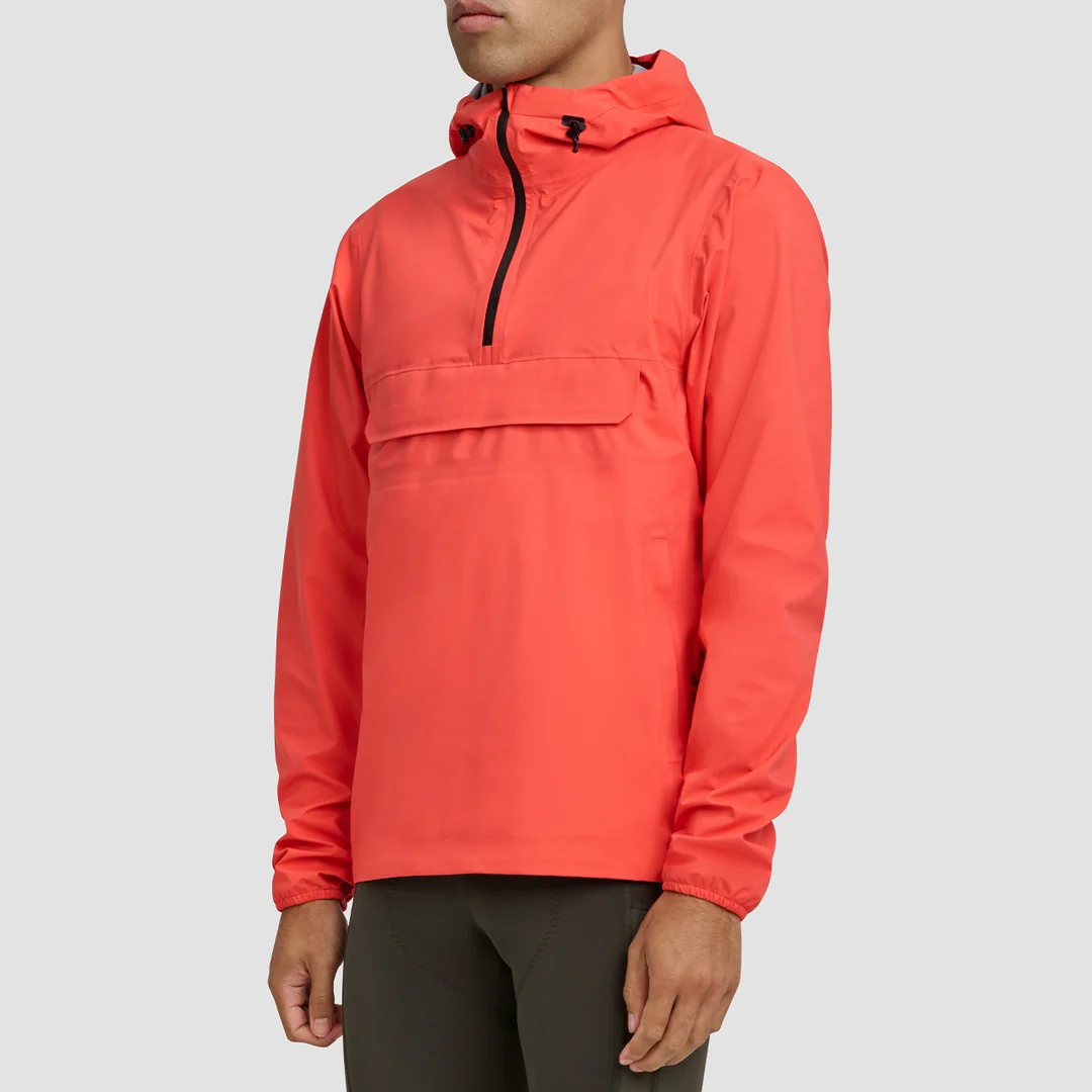 OEM Custom Logo Color Regular Fit Pullover 1/4 Zip Hoodie Lightweight Waterproof 100% Polyamide Outdoor Jacket for Men