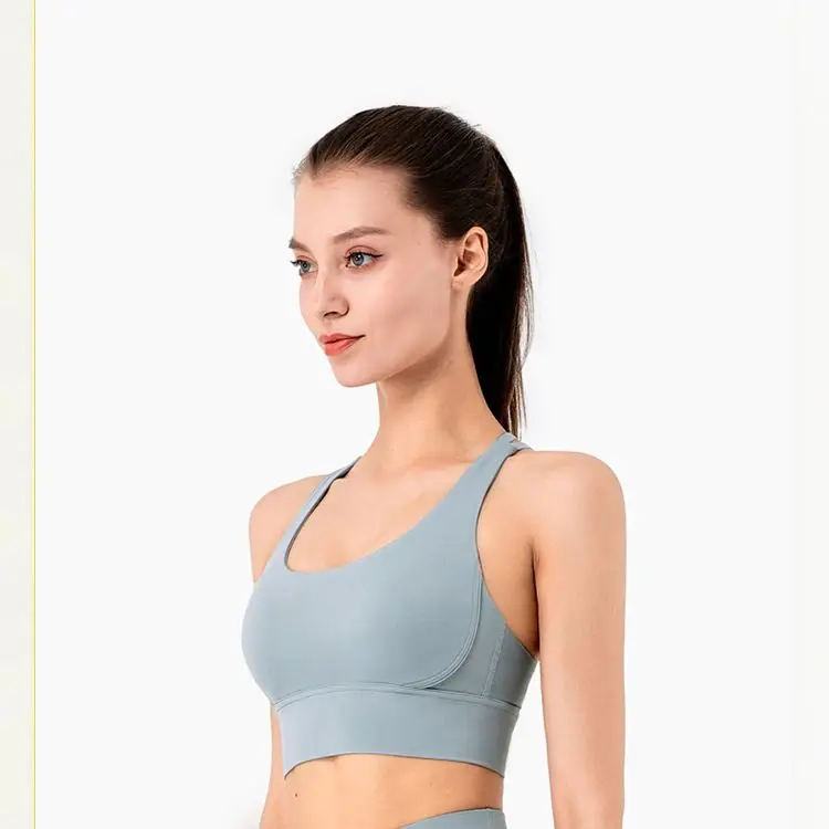 Low Price Fast Delivery Sustainable Wired Sport Plush Sport Band Women Sexy V Neck Sport Bra Supplier From China